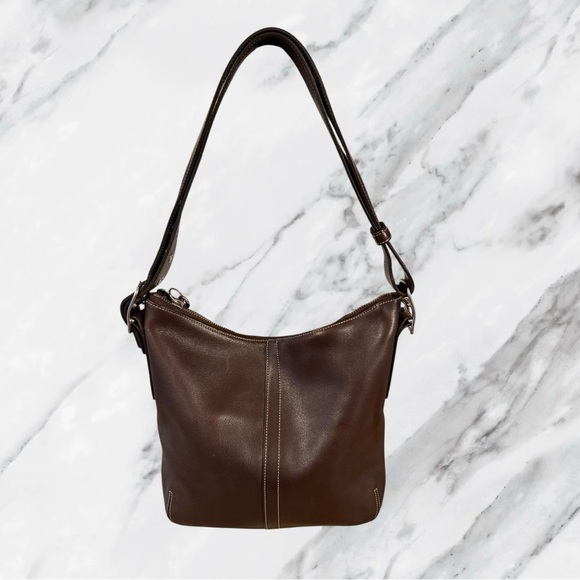 COACH Vintage Legacy Brown Slim Hobo Duffle Shoulder Bag Y2K 9325 - Picture 6 of 10